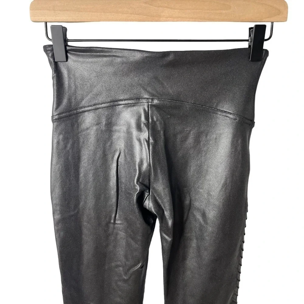 Spanx Faux Leather Moto Leggings Black Size Small Style 20136R